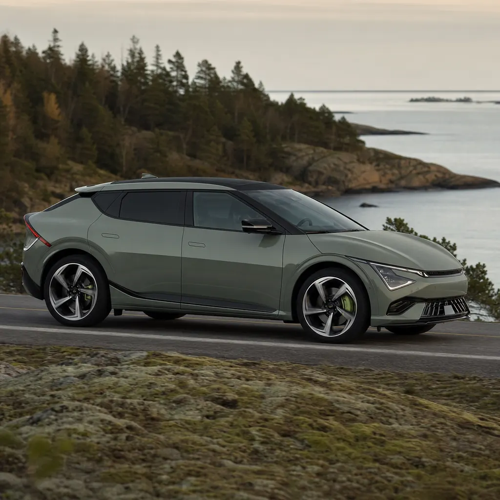 Kia EV6 sport-crossover på svensk kustväg